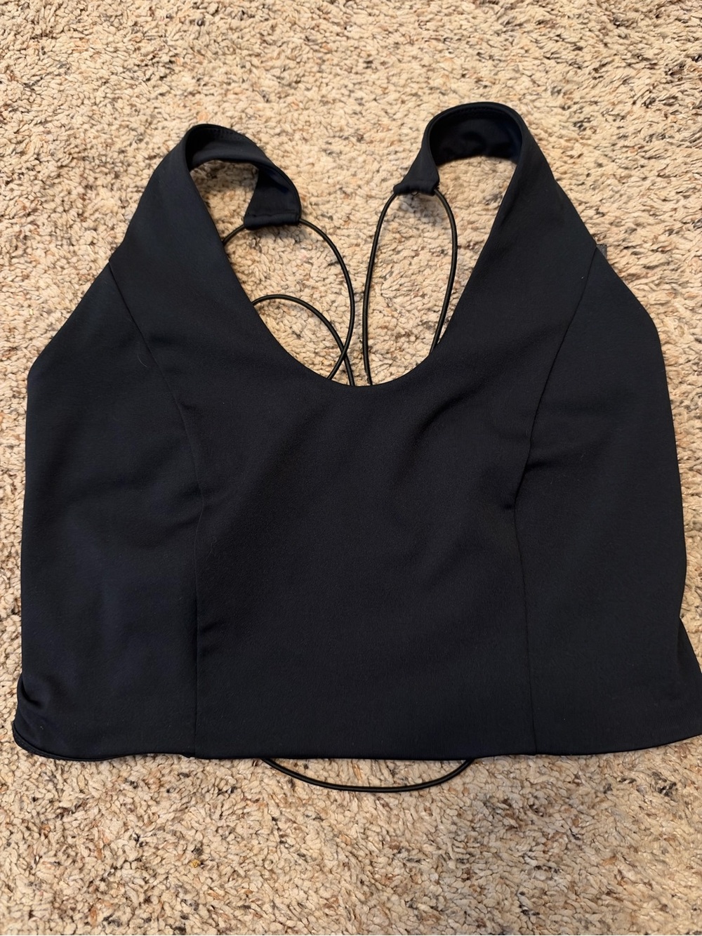Free People Black Strappy Crop Tank